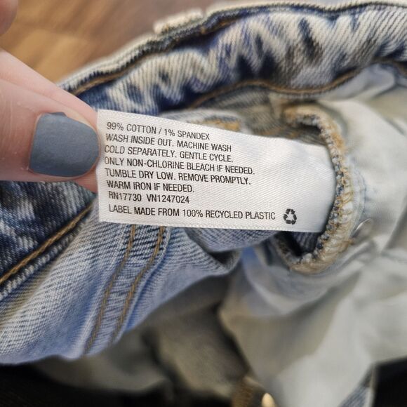 Target Wild Fable Womens Jeans Super High Rise Straight Size 6 Graffiti Print - Picture 5 of 8